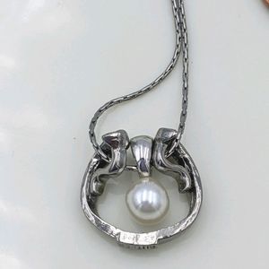 Butler Sterling Silver Faux Pearl Swing Necklace